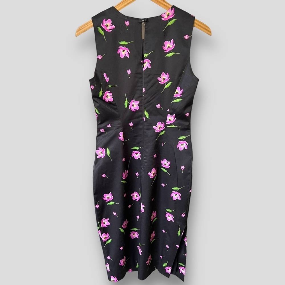 MILLY Kendra Sheath Dress Floral Print Black Pink Floral. - Picture 2 of 5